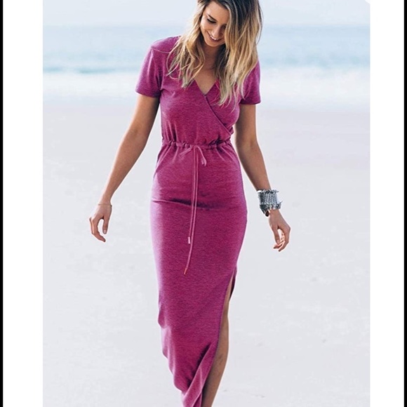 Pink  Maxi Dress w pockets - Picture 2 of 7